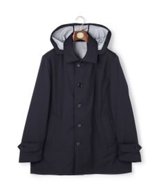 J.PRESS MEN 【オンオフ兼用 / ストレッチ / 撥水 / 洗える】トリコット3レイヤーバルマカンショートコート / フードデタッチャブル