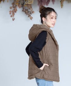 Tiaclasse 【2WAY】着回し自由のリバーシブルキルトフェイクファーベスト