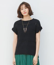 自由区 【洗える】フリンジディテール ニット