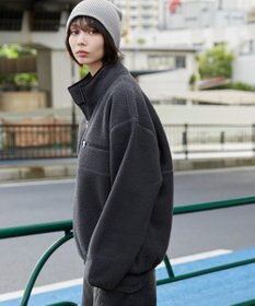 WEGO 【ユニセックス着用】フリース　ハーフZIPプルオーバー