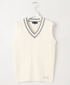 23区GOLF 【WOMEN】【洗える】コットンブレンド ニットベスト