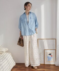 WEGO 【ANGIE VINTAGE】シアーデニムレギュラーカラーシャツ