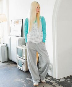 WEGO 【ウエストゴム】スウェットカーブデザインパンツ