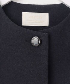 ANY SIS L ウールライクノーカラー ロングコート