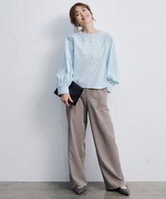 自由区 【洗える】SOMELOSクロップド丈 ブラウス
