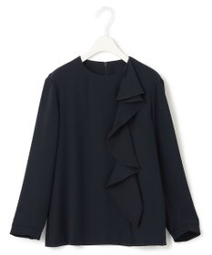 ICB L 【洗える】ライトダブルクロス フリルデザインブラウス