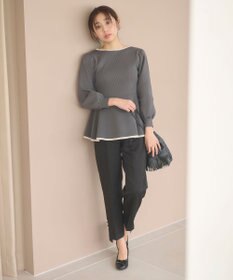 Feroux 【洗える】パールポイントテーパード パンツ