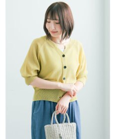 Te chichi 【2WAY/マシンウォッシャブル】ペーパータッチハーフスリーブニット