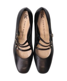 INTER-CHAUSSURES 【FABIO RUSCONI】スクエアトウトリプルストラップパンプス