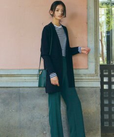 ICB 【洗える】シンセティックヤーンスムース ロングニットジャケット