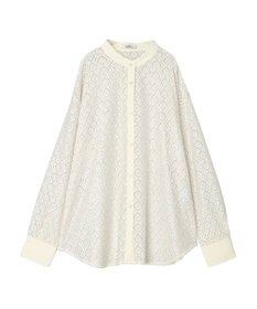 earth music&ecology レースバンドカラーシャツ