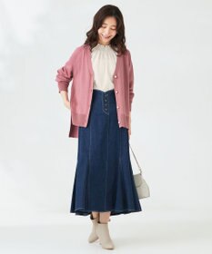 ANY SIS 【洗える】Vネックミディ カーディガン