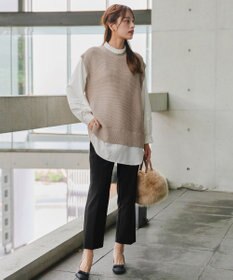 Tiaclasse L 【新色追加・2way・洗える】シャツドッキングニットベスト