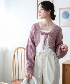 WEGO リボンニットボレロ