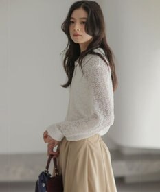 組曲 【WEB限定】フラワーチュールブラウスライク カットソー