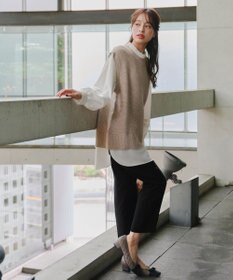 Tiaclasse L 【新色追加・2way・洗える】シャツドッキングニットベスト