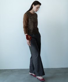 自由区 【カトリエムブーケ】Tricot de dentelle レースプルオーバーニット