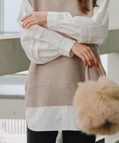 Tiaclasse L 【新色追加・2way・洗える】シャツドッキングニットベスト