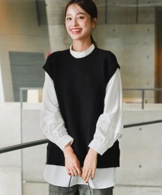 Tiaclasse L 【新色追加・2way・洗える】シャツドッキングニットベスト