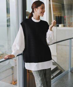 Tiaclasse L 【新色追加・2way・洗える】シャツドッキングニットベスト