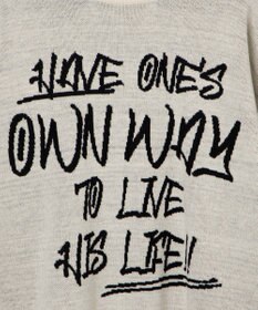 WEGO ハンドライティングジャガードニット