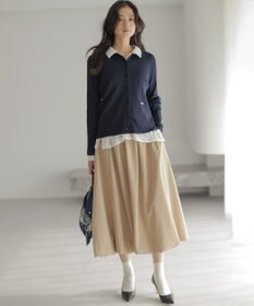 組曲 【WEB限定】フラワーチュールブラウスライク カットソー