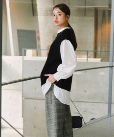 Tiaclasse L 【新色追加・2way・洗える】シャツドッキングニットベスト