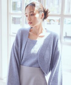 earth music&ecology ＳＥＴ２点スパンコールニットボレロ×タンク