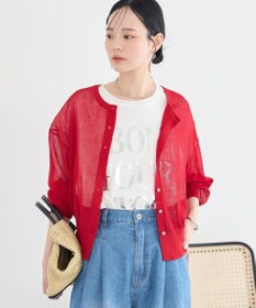 earth music&ecology 【WEB限定】接触冷感シアークルーニットカーディガン