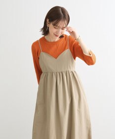 Green Parks ＢＰ　袖口カラーリブ７分袖ニットプルオーバー