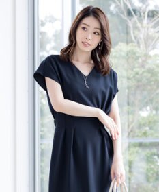 Tiaclasse 【洗える】ハイストレッチジョーゼットワンピース