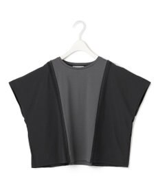 ICB L 【接触冷感・UVケア・洗える】シルケットスムースコンビ バイカラーカットソー