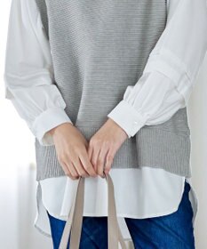 Tiaclasse L 【新色追加・2way・洗える】シャツドッキングニットベスト