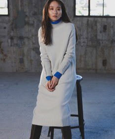 ICB 【WEB限定カラーあり・洗える】 ソフトカシミヤミックス ハイネックワンピース