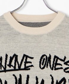 WEGO ハンドライティングジャガードニット