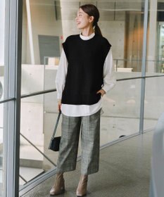 Tiaclasse L 【新色追加・2way・洗える】シャツドッキングニットベスト