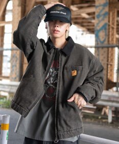 WEGO 【ユニセックス着用ITEM/MLサイズ展開】ワーカーズキルティングZIPジャケット