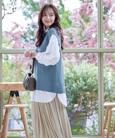 Tiaclasse L 【新色追加・2way・洗える】シャツドッキングニットベスト