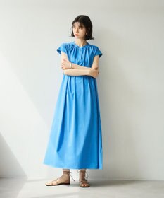 #Newans 【乾燥機可能/接触冷感】ヨークギャザーロングワンピース