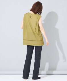 SHARE PARK LADIES 【洗える】ウォッシャブルリネン　ノースリブラウス