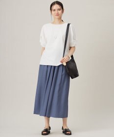 自由区 S 【接触冷感・UVカット・吸水速乾・抗菌防臭・洗える】ハイツイストポンチスリーブディティール カットソー