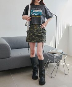 WEGO ヴィンテージウォッシュグラフィックショートT