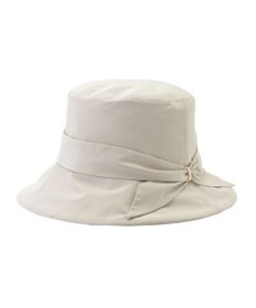 MOONBAT 【遮光100％・遮熱】FURLA(フルラ)リボン巻きダウン ハット 帽子 ロゴチャーム サイズ調整 撥水性