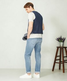 JOSEPH ABBOUD 【キングサイズ・軽い/洗える】スラブギマボーダーニットベスト