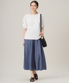 自由区 S 【接触冷感・UVカット・吸水速乾・抗菌防臭・洗える】ハイツイストポンチスリーブディティール カットソー