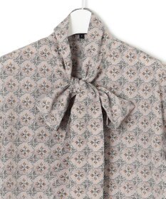 J.PRESS YORK STREET 【WOMEN】タイルプリント ボウタイブラウス