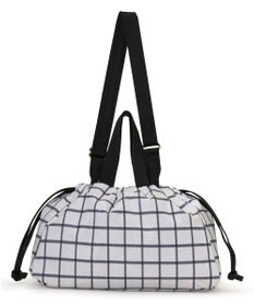 LeSportsac E/W CITY DRAWSTRING BAG??? /アップタウンモノチェック/ブラック