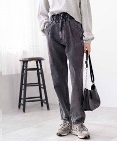 WEGO ウエストフリルマムデニムパンツ