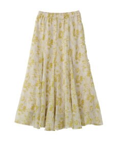 YECCA VECCA ボタニカル柄シアーロングスカート