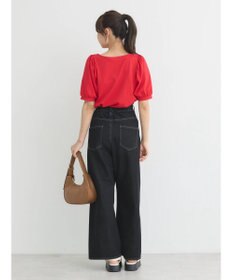 earth music&ecology パフスリーブキラリポイントプルオーバー